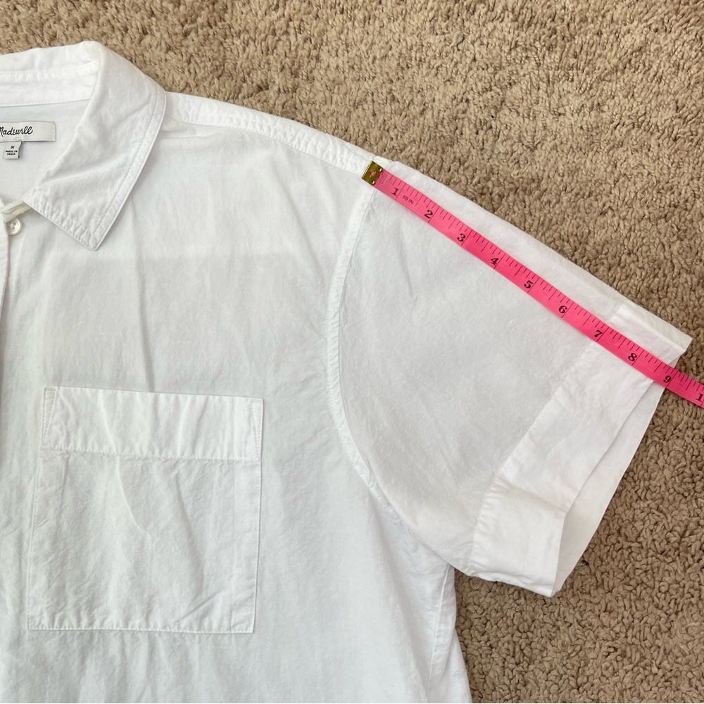 Madewell White Cropped Boxy Utility Button-Up Shirt Women’s Size Medium - Picture 11 of 16